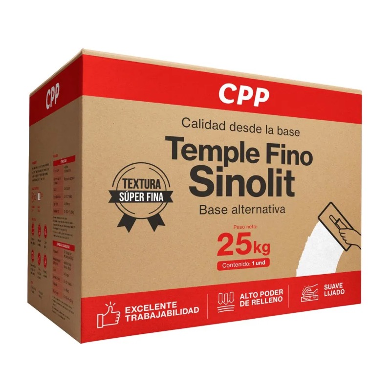 Caja de Temple fino Sinolit Blanco 25kg CPP