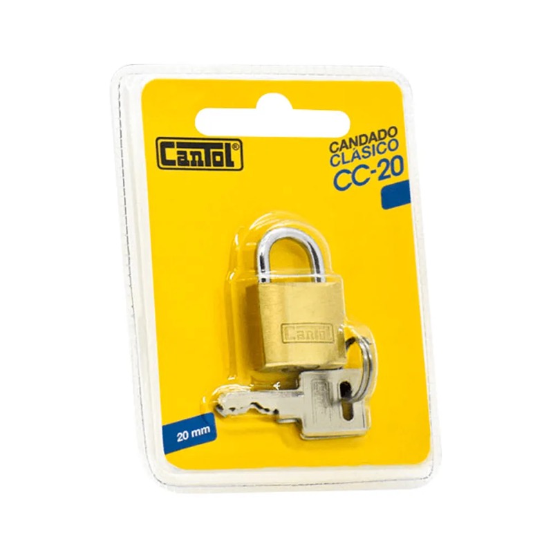 Candado con llave clásico 20mm Blister Cantol