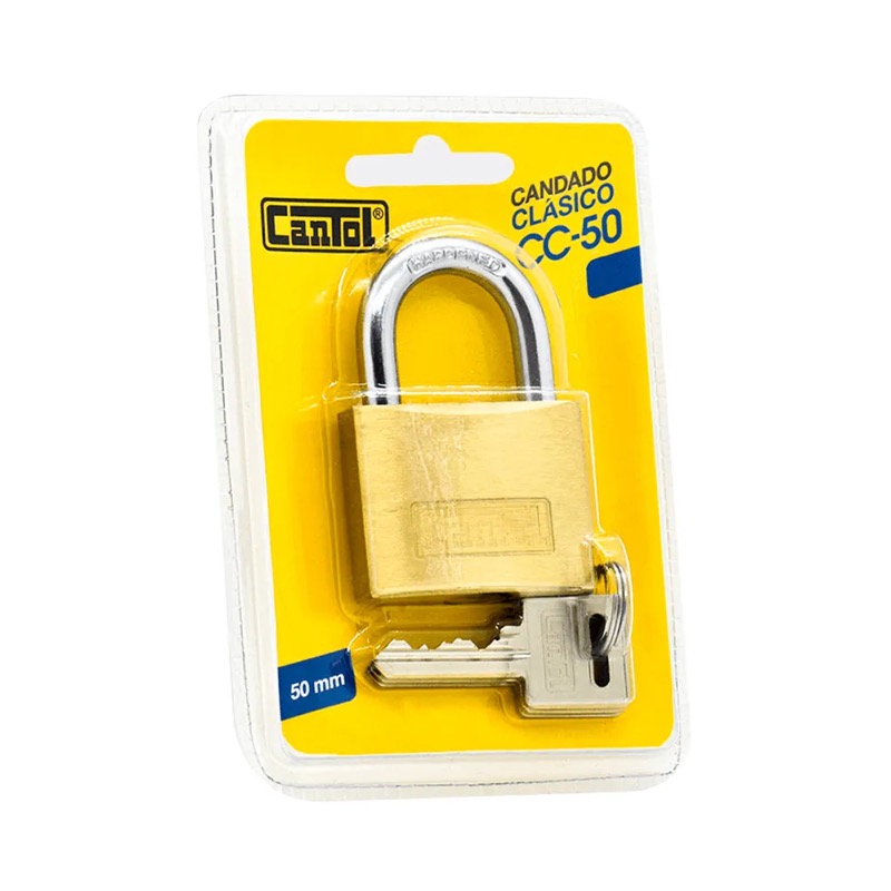 Candado con llave clásico 50mm Blister Cantol