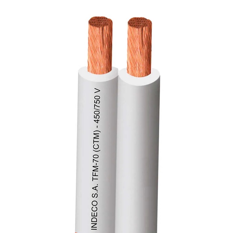 Carrete Mellizo Ctm 70c Cu 2x16awg 750v Blanco - Venta por metro lineal Indeco
