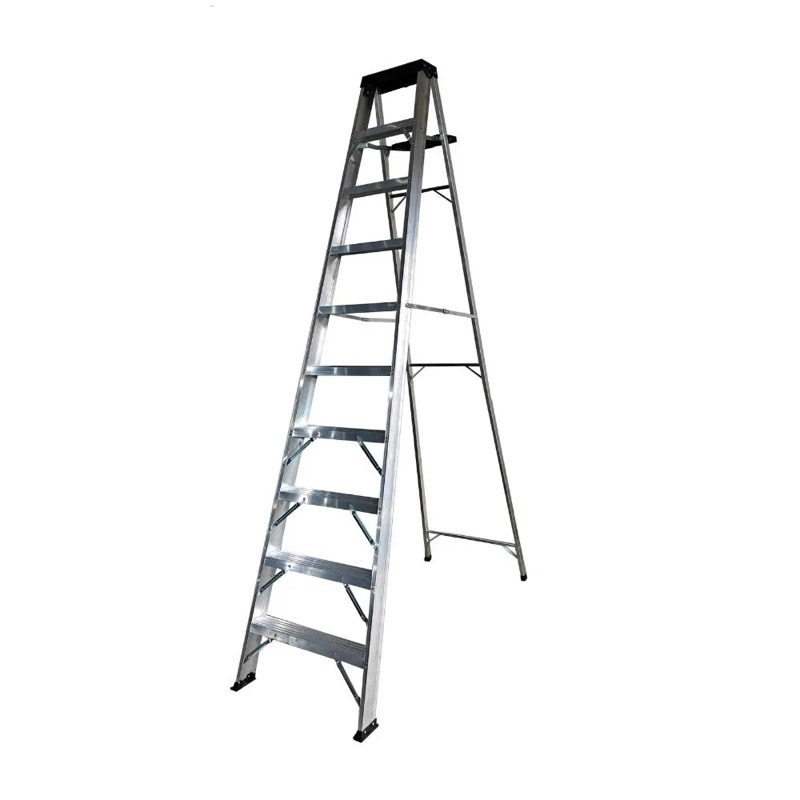 Escalera Tijera 10 Pasos Werken Aluminio Plata