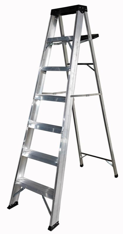 Escalera Tijera 7 Pasos Werken Aluminio Plata