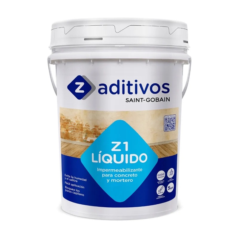Impermeabilizante de concreto Zeta 1 líquido 5Gl