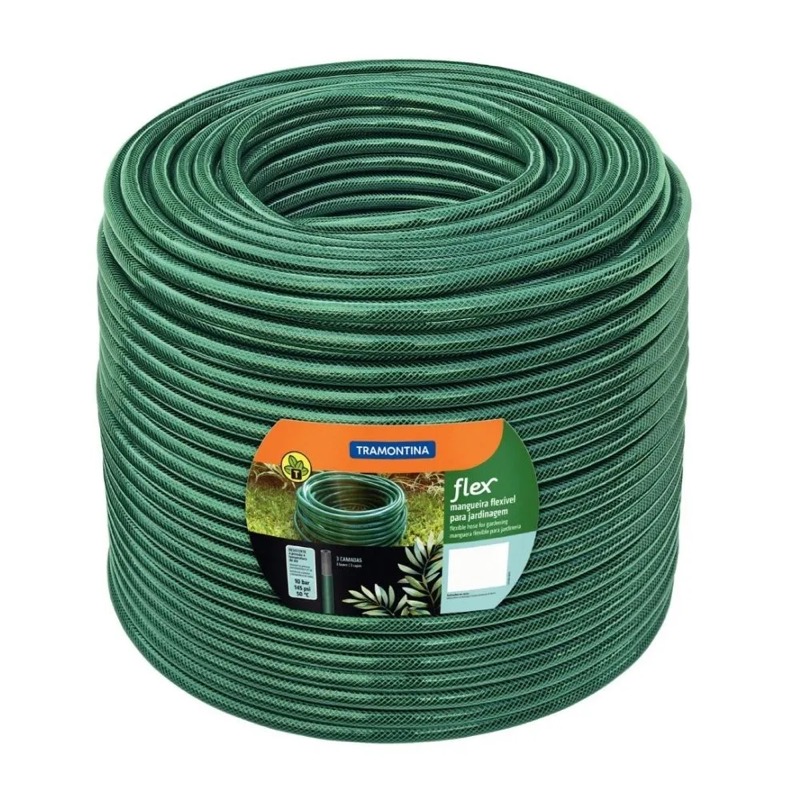 Manguera Flex Verde para jardín 3/4 50 Metros Tramontina