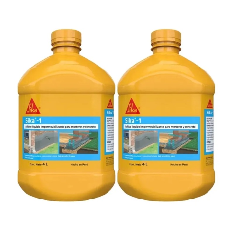 Pack 2 Und Aditivo Impermeabilizante para concreto sika 1 x 4L