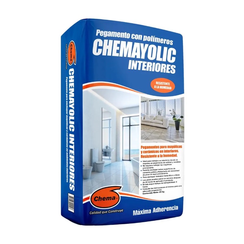 Pegamento Cemento Chema Chemayolic Interiores 25kg