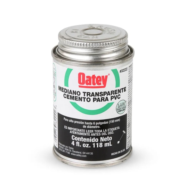 Pegamento Medio Oatey Transparente para PVC 4 oz