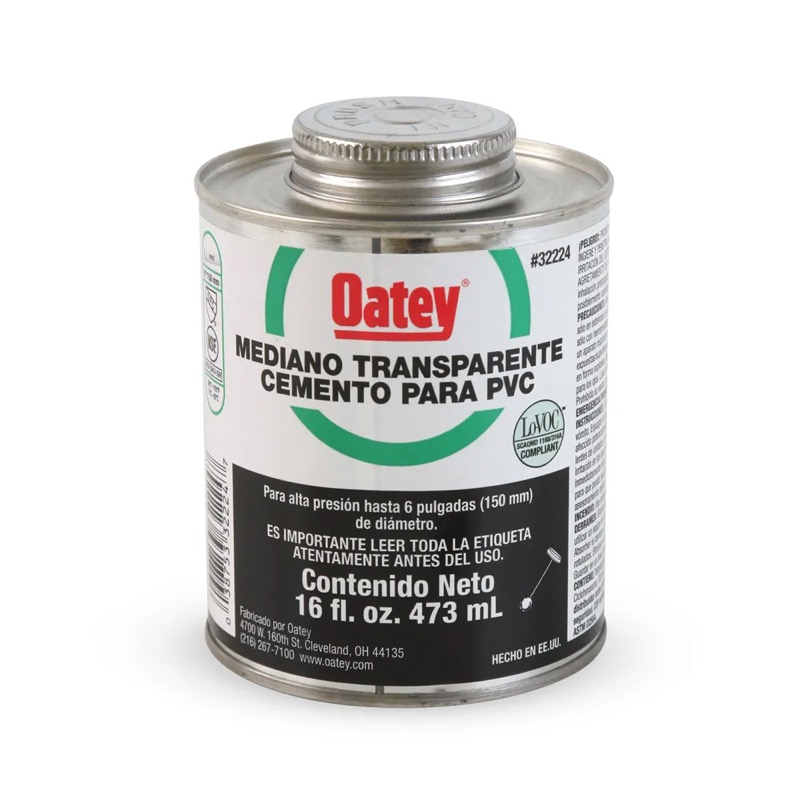 Pegamento Medio Oatey Transparente para PVC 6"
