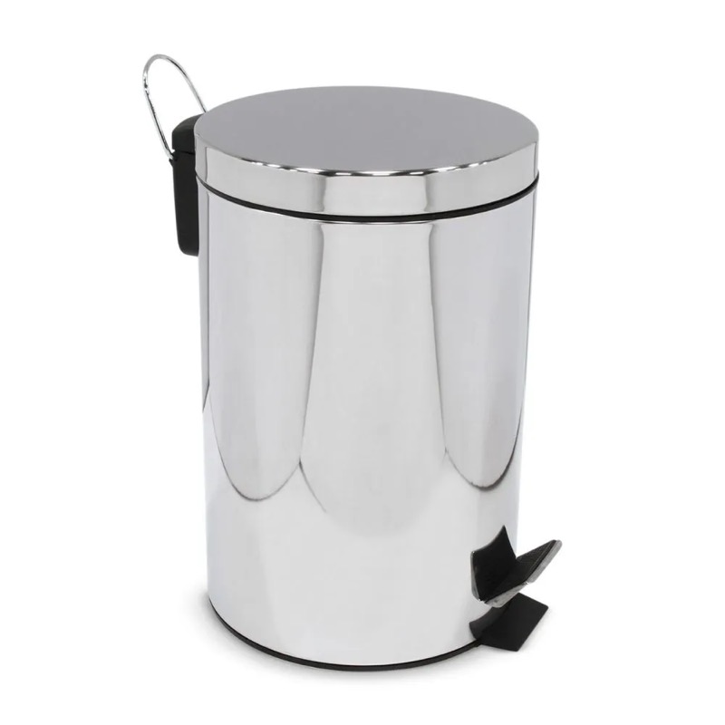 Tacho para Basura Orange Redondo de Acero Cromado 12 Lt Plata