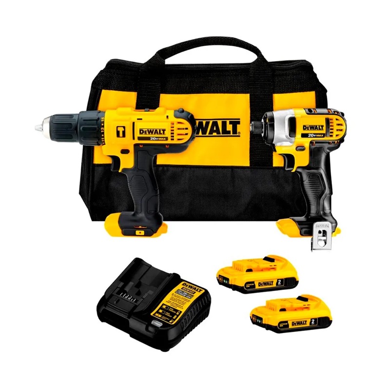 Taladro Percutor 1/2\" 20V + Atornillador Impacto 1/4\" 20V DCK222D2 Dewalt