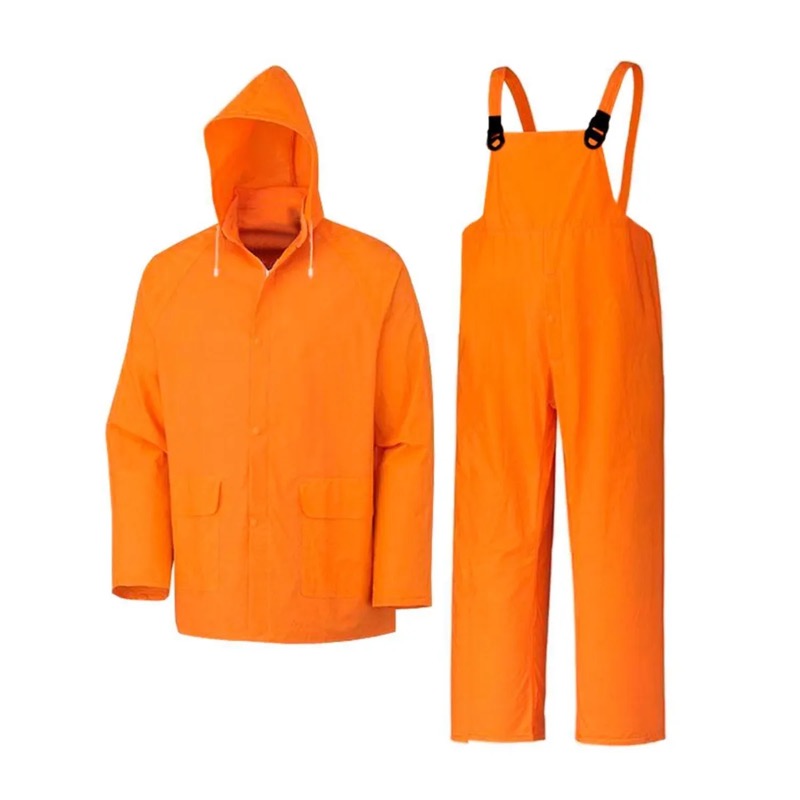 Traje Impermeable PVC Naranja (casaca + pantalón)